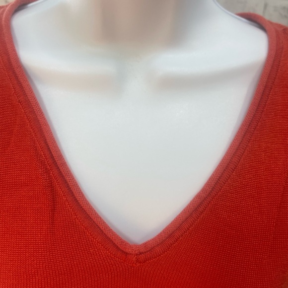 Jones New York Orange Short Sleeve Pullover Sweater Medium - Picture 5 of 9